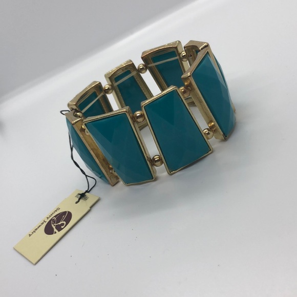 Turquoise color stretchy bracelet - Picture 6 of 6